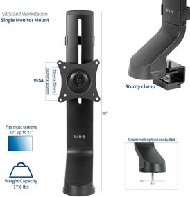 img 3 attached to 🖥️ VIVO Sit-Stand Workstation Single Monitor Mount, Desk Converter, Adjustable Monitor Arm - Fits 1 Screen up to 32 inches (STAND-V001U)