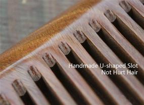 img 1 attached to ERZA SCARLET Wide Tooth Comb: Natural Green Sandalwood Wooden Comb for Curly Hair/Beard, Minimizes Snags, Static, and Tangles