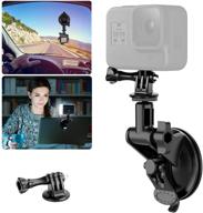 🎥 laptop suction cup mount for video conference lighting replacement, with clamp mount - compatible with gopro hero 9, 8, 7, 6, 5, yi, xiaomi action cameras - 1/4" universal dslr car mount logo