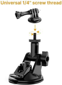 img 1 attached to 🎥 Laptop Suction Cup Mount for Video Conference Lighting Replacement, with Clamp Mount - Compatible with GoPro Hero 9, 8, 7, 6, 5, YI, XIAOMI Action Cameras - 1/4" Universal DSLR Car Mount
