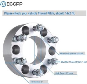 img 2 attached to 🔧 ECCPP 2X 2 дюйма 50мм 6x135 дистанционные колеса 6 шт. 6x135мм 14x2.0 болты для Ford Expedition 2003-2014, F150 2004-2014 и Lincoln Mark LT 2006-2014
