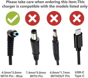 img 2 attached to 💡 Blue Tip Connector HP Laptop Charger: 753559-001 710412-001 854055-003 854055-002 709985-003 Spectre X360 Elitebook Folio 1040 G2 G3 Pavilion X360 Stream 11 13 14 - AC Adapter Power Supply Cord