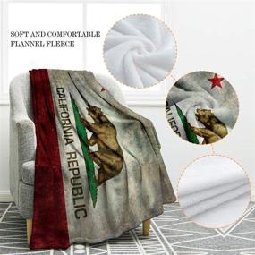 img 2 attached to 🛋️ Cozy up with Jekeno California Vintage Flag Blanket: A Comfortable & Stylish Addition to your Couch, Bed, Office, Sofa - Twin Size (60"x80")