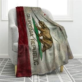 img 4 attached to 🛋️ Cozy up with Jekeno California Vintage Flag Blanket: A Comfortable & Stylish Addition to your Couch, Bed, Office, Sofa - Twin Size (60"x80")