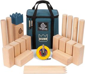 img 4 attached to 🎯 Enhance Outdoor Fun with GetMovin' Sports Kubb Premium Rubberwood Set: The Ultimate Viking Chess Game for Beach, Lawn, or Party!