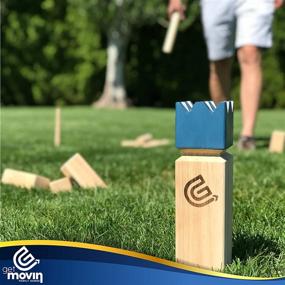 img 1 attached to 🎯 Enhance Outdoor Fun with GetMovin' Sports Kubb Premium Rubberwood Set: The Ultimate Viking Chess Game for Beach, Lawn, or Party!