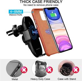 img 3 attached to 📱 TOOVREN Wireless Car Charger Phone Mount - Auto Clamping Fast Qi iPhone Car Charger for Air Vent/Cup Holder - 10W Charging for iPhone 12/11 Pro Max/X/XR/8/7Plus, Samsung Note10+/s9, Google Pixel