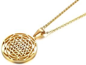 img 1 attached to 🕉️ Sacred Stainless Steel Sri Yantra Chakra Pendant Necklace: Channel Harmony with this Hindu Amulet of Spiritual Enlightenment and Meditation Jewelry