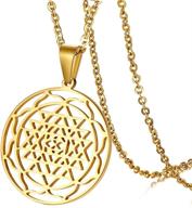 🕉️ sacred stainless steel sri yantra chakra pendant necklace: channel harmony with this hindu amulet of spiritual enlightenment and meditation jewelry logo