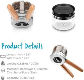 img 2 attached to 🧂 Dreamfarm Ortwo: One-Handed Spice Mill with Ceramic Grinder, Wooden Handles, and Extra Jar – 2oz