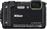 📸 nikon w300 black waterproof digital camera with 3" tft lcd (model 26523) for underwater photography logo