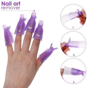 img 3 attached to 💅 Gel Nail Polish Remover Toolkit with 550 Wipe Cotton Pads, 20 Nails Clips Caps, 3 Nail Files, Triangle Cuticle Pusher Cutter Set, Nail Brush, and Push Down Pump Dispenser Bottle