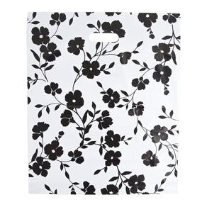 img 1 attached to 🛍️ 100 Pack of Glossy Retail Bags - 9X12 Merchandise Bags in Black Floral Design - Ideal Shopping Bags for Boutiques - Plastic Boutique Shopping Bags