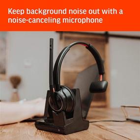 img 1 attached to 🎧 Plantronics Savi 8210 Office Wireless DECT Monaural Headset - Connects to Deskphone, PC, Mac - Compatible with Teams, Zoom &amp; more - Noise Canceling