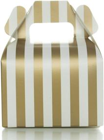 img 3 attached to 🎁 Stunning Gold Candy Favor Box Set (36 Pack) - Striped, Chevron &amp; Polka Dot Treat Boxes for Unforgettable Parties!