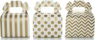 🎁 stunning gold candy favor box set (36 pack) - striped, chevron &amp; polka dot treat boxes for unforgettable parties! logo
