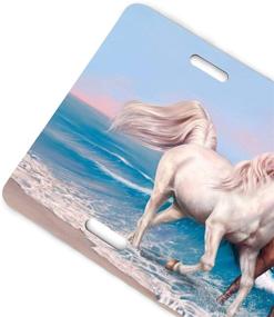 img 2 attached to License Plate Horses Art Beach Decorative Car Front License Plate
