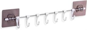 img 4 attached to 🔗 Versatile Wall-mounted Self-Adhesive Rail Hooks Hanger Rack by D’ Kaluha for Kitchen, Bathroom, Bedroom, Garage, and Beyond.