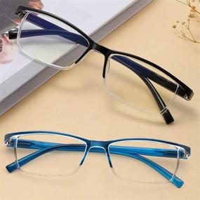 img 3 attached to 👓 AJYADO Blue Light Blocking Reading Glasses 2.0 - 2 Pack Computer Readers for Men and Women - Magnifying Eyeglasses with Anti-Blue-ray Protection, Ultra-Lightweight Design and Spring Hinge