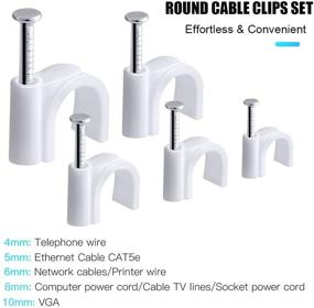 img 2 attached to 🔌 AGPTEK Cable Clips (500pcs) with Steel Nails for Cable Management - 4mm, 5mm, 6mm, 8mm, 10mm - RG6, RG59, CAT6, RJ45, Coax, Ethernet, TV, Telephone, Led Starlight, Print Cable