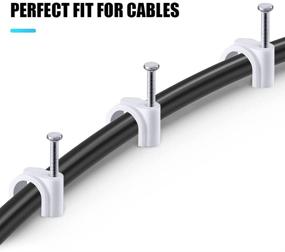 img 1 attached to 🔌 AGPTEK Cable Clips (500pcs) with Steel Nails for Cable Management - 4mm, 5mm, 6mm, 8mm, 10mm - RG6, RG59, CAT6, RJ45, Coax, Ethernet, TV, Telephone, Led Starlight, Print Cable