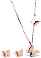 🦋 изысканный набор сережек с подвеской на ожерелье wdshow из 18-каратного розового золота: идеально для женщин. логотип
