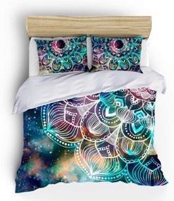 img 2 attached to 🌸 Vichonne Mandala Floral Comforter Set - Full Size Bohemian Bedding with Native Outer Space Bedroom Decor