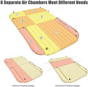 img 1 attached to 🚗 Goplus Надувной матрас для заднего сиденья автомобиля SUV, автомобильная надувная кровать с электрическим насосом, покрытие флоком, портативный матрас для поездок на кемпинг, плотная домашняя спальная подушка, быстрое накачивание.