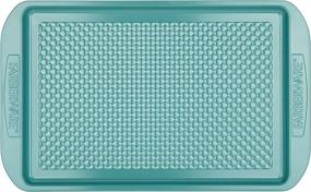 img 3 attached to 🍪 10x15 Aqua Blue Farberware Ceramic Nonstick Bakeware: Nonstick Cookie Sheet/Baking Sheet