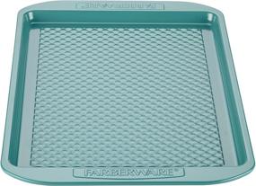 img 1 attached to 🍪 10x15 Aqua Blue Farberware Ceramic Nonstick Bakeware: Nonstick Cookie Sheet/Baking Sheet