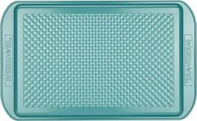 img 2 attached to 🍪 10x15 Aqua Blue Farberware Ceramic Nonstick Bakeware: Nonstick Cookie Sheet/Baking Sheet