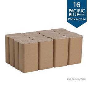 img 1 attached to Pacific Blue Basic Recycled Multifold Paper Towels (Formerly Branded as Envision) by GP PRO (Georgia-Pacific), Brown, 23304, 250 Towels Per Pack, 16 Packs Per Case