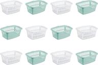 🧺 sterilite 12459412 1.5 bushel/53 liter rectangular laundry basket - white & aqua chrome (12-pack), assorted colors логотип