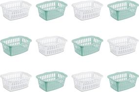 img 4 attached to 🧺 Sterilite 12459412 1.5 Bushel/53 Liter Rectangular Laundry Basket - White & Aqua Chrome (12-Pack), Assorted Colors