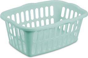 img 2 attached to 🧺 Sterilite 12459412 1.5 Bushel/53 Liter Rectangular Laundry Basket - White & Aqua Chrome (12-Pack), Assorted Colors