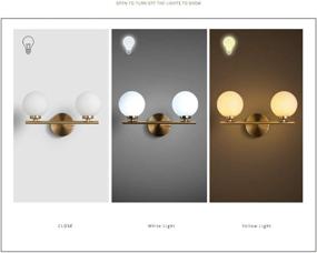 img 1 attached to 🌟 Golden Wall Lamp with Glass Globe Shade, Mid-Century Double Lights Modern Wall Lamp for Bathroom Bedroom Living Room with G9 Bulbs (2-Lights)