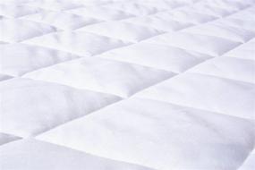 img 2 attached to 😴 Hypoallergenic Comfort Mattress Cover - Quilted Fitted Queen Size Pad (20" Deep) - Soft Cotton-Poly Blend in White