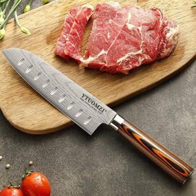 img 3 attached to 7 Inch Santoku Knife with Sheath - Japanese High Carbon Stainless Steel Chef's Knife for Home and Restaurant (7-inch Santoku Knife)