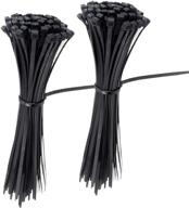 nylon cable zip ties - self locking 🔗 wire ties, 4 inch - pack of 200, black logo