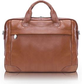 img 4 attached to McKleinUSA S Series, MONTCLARE, Genuine Pebble Grain Calfskin 13-inch Leather Tablet Briefcase in Brown (15494), One Size