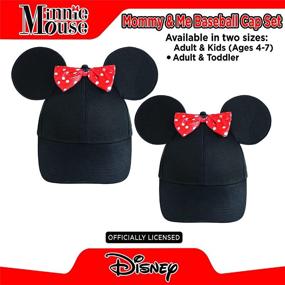 img 2 attached to 🐭 Disney Minnie Mouse Ears Hat Set: Mommy and Me Baseball Caps, Matching Adult and Little Girl, Pack of 2