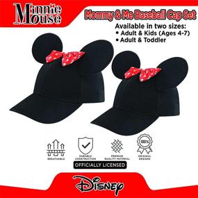 img 1 attached to 🐭 Disney Minnie Mouse Ears Hat Set: Mommy and Me Baseball Caps, Matching Adult and Little Girl, Pack of 2