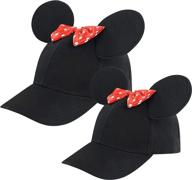 🐭 disney minnie mouse ears hat set: mommy and me baseball caps, matching adult and little girl, pack of 2 logo