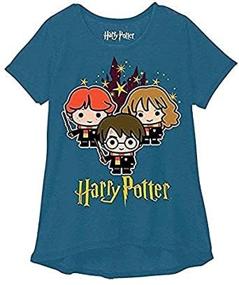 img 1 attached to Chic and Trendy: Harry Potter Youth Girls Fashion Top with Hogwarts Stars in Dusty Navy