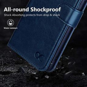 img 1 attached to OCASE Galaxy Note 8 Case: TPU Shockproof Protective Wallet with Card Slot, Kickstand, Magnetic Closure - Blue Leather Flip Cover for Samsung Galaxy Note8