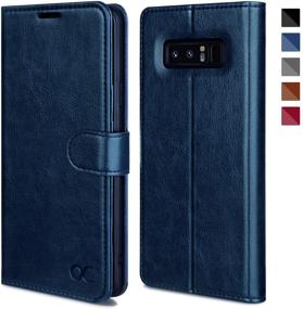 img 4 attached to OCASE Galaxy Note 8 Case: TPU Shockproof Protective Wallet with Card Slot, Kickstand, Magnetic Closure - Blue Leather Flip Cover for Samsung Galaxy Note8