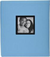 stylish k&amp;company faux leather post bound window album 8.5&#34;x11&#34;-blue: preserve your memories in elegance logo