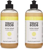 molly's suds natural liquid dish soap - powerful and long-lasting plant-powered ingredients, herbal lemon scent - 16 oz (2 pack) logo