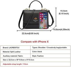 img 3 attached to LAORENTOU Quilted Cowhide Satchel Shoulder Bags 👜 for Women, Handle Purse and Handbags for Women