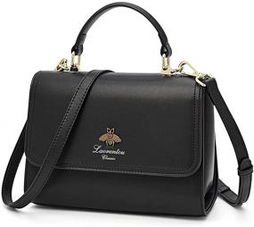 img 4 attached to LAORENTOU Quilted Cowhide Satchel Shoulder Bags 👜 for Women, Handle Purse and Handbags for Women